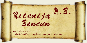Milenija Bencun vizit kartica